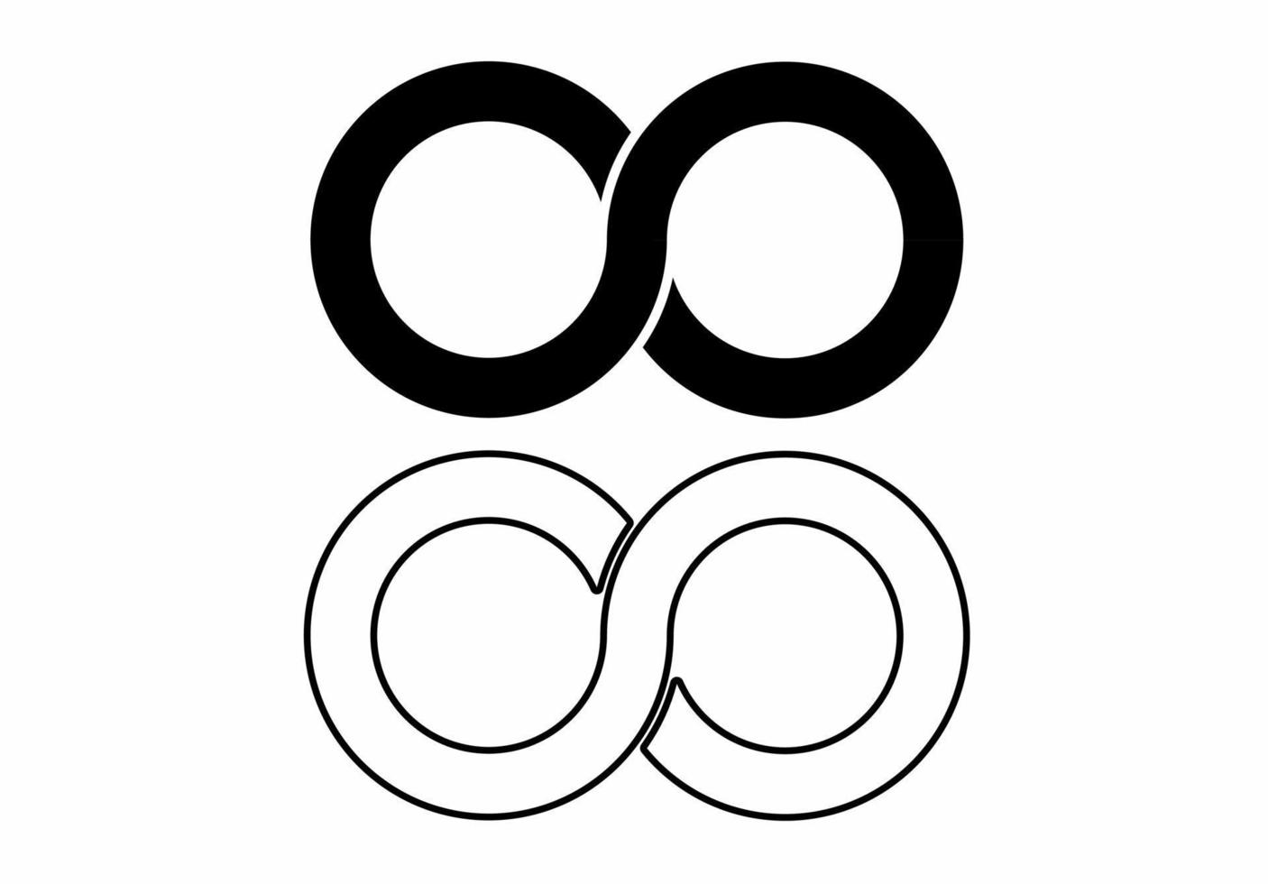 infinity icon set isolated on white background vector