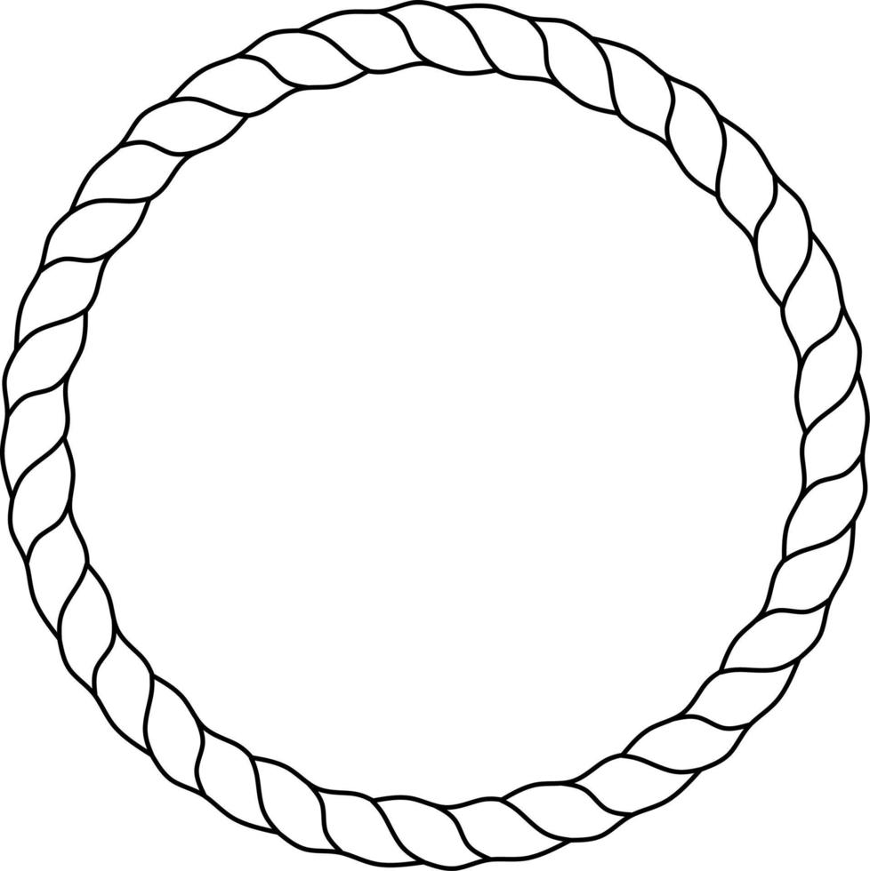 outline simple round rope border vector