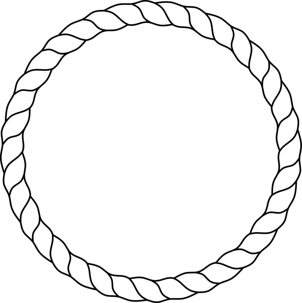 outline simple round rope border vector