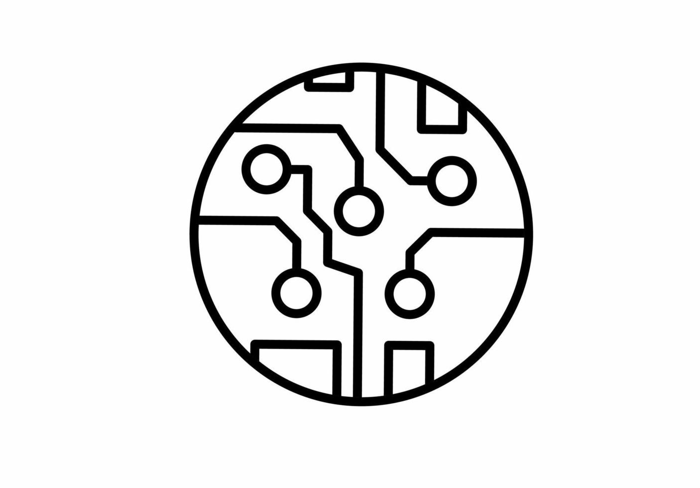 circuit board icon isolated on white background vector