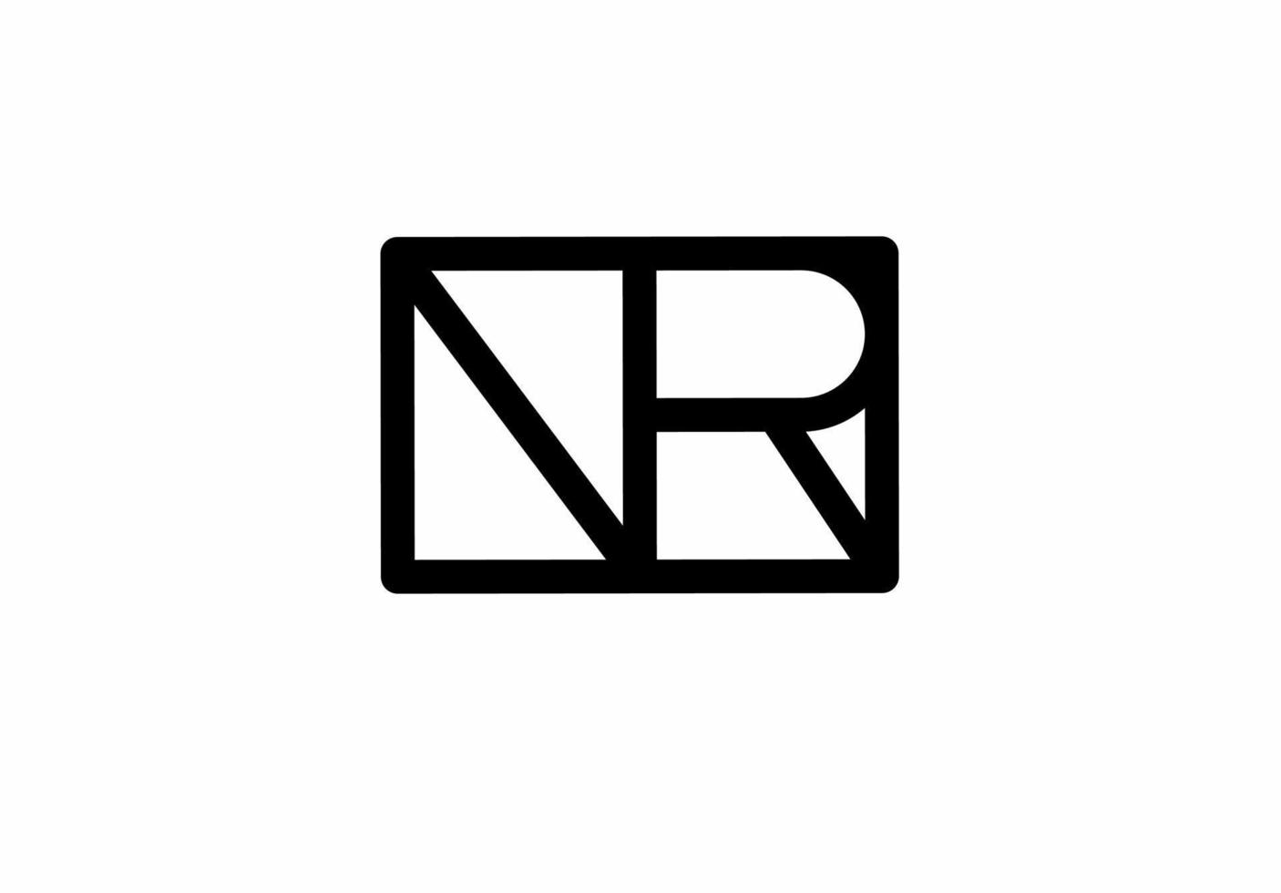 nr rn n r initial letter logo isolated on white background vector