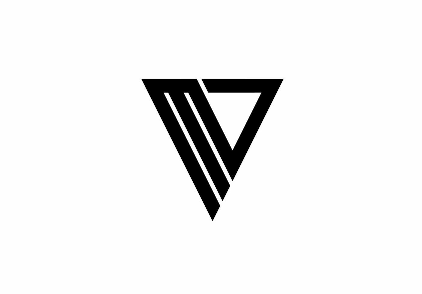 logotipo de monograma mv vm mv aislado sobre fondo blanco vector