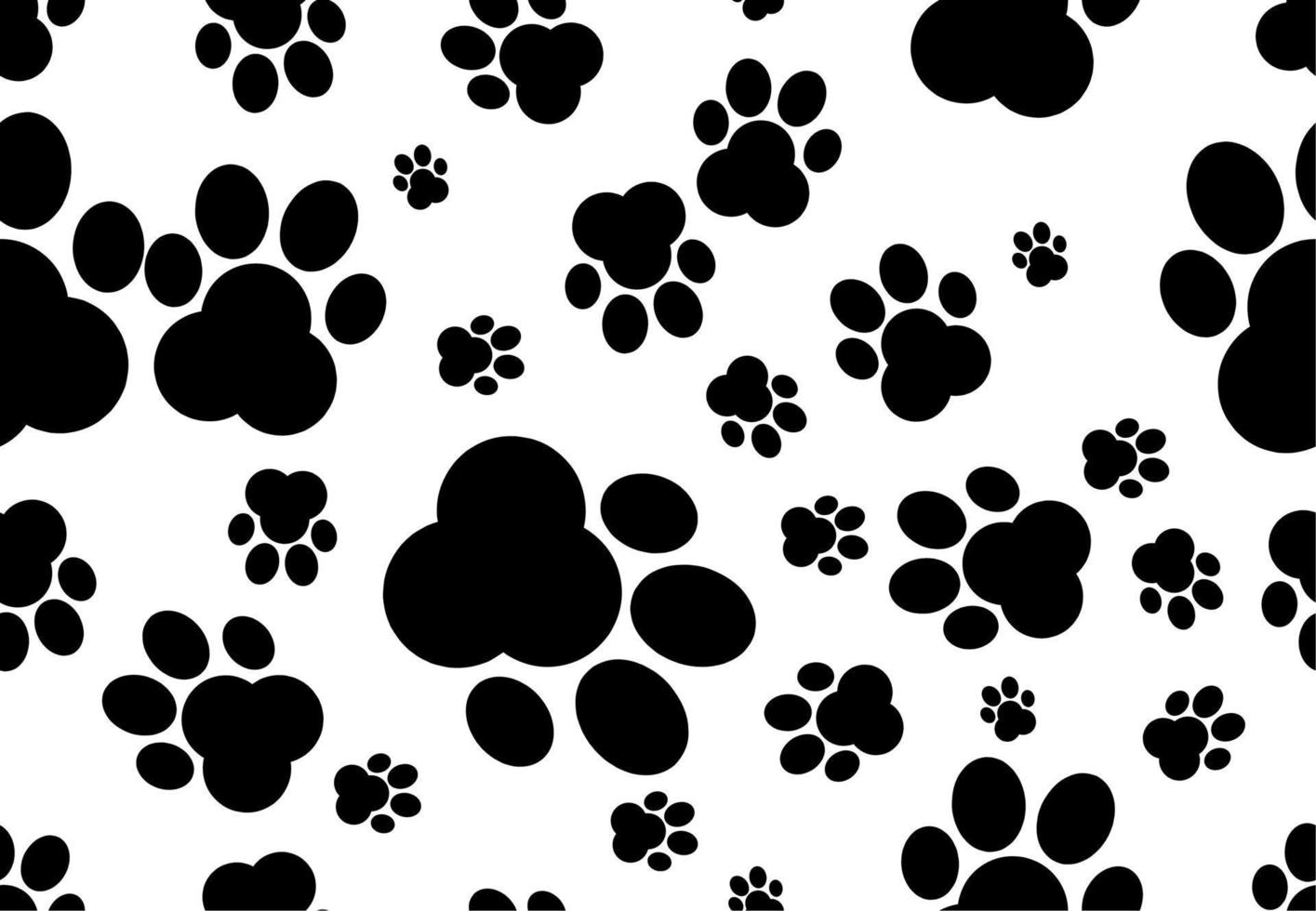 seamless paw footprints pattern. cute white animal tracks, pink background. Fashionable print for textiles, wallpaper vector