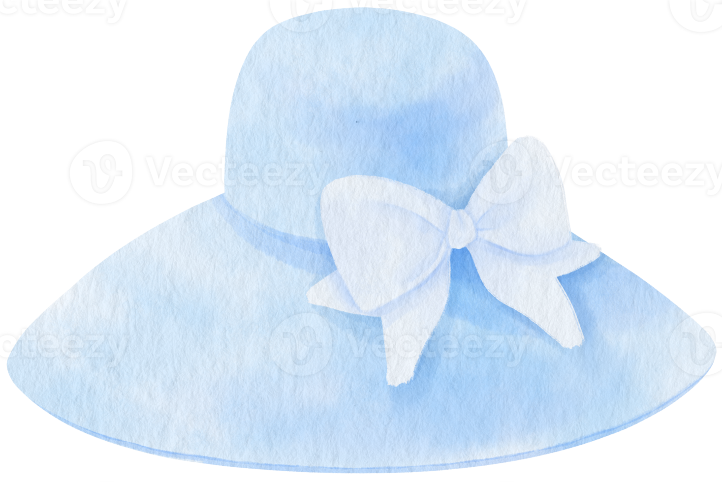 Cute Blue Hat watercolor illustration for Summer Decorative Element png