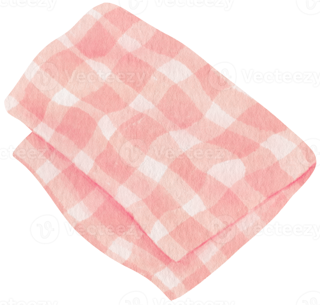 Checkered pattern Beach towel picnic blanket in watercolor png