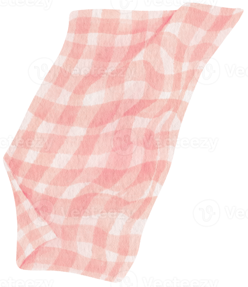 Checkered pattern Beach towel picnic blanket in watercolor png