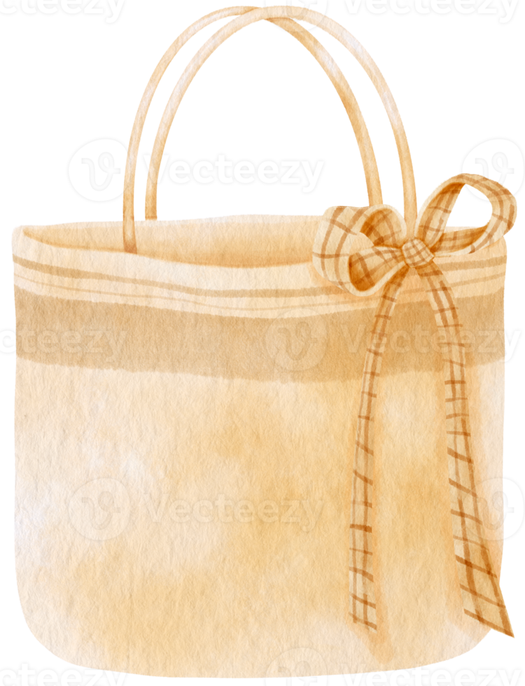 cloth bag watercolor illustration for summer decorative element png