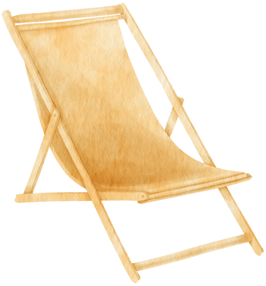 chaise de plage marron illustration aquarelle pour élément décoratif d'été png