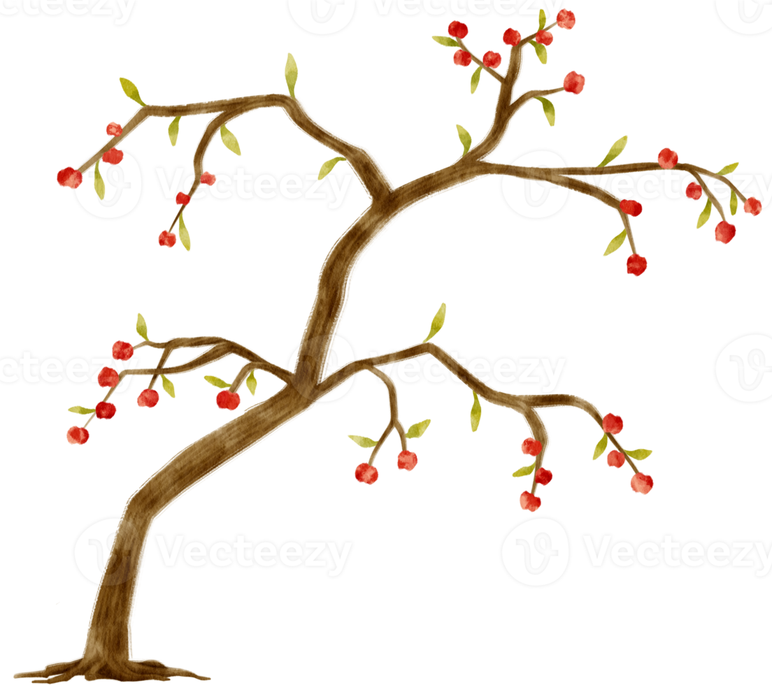 illustration aquarelle arbre automne pour élément décoratif png