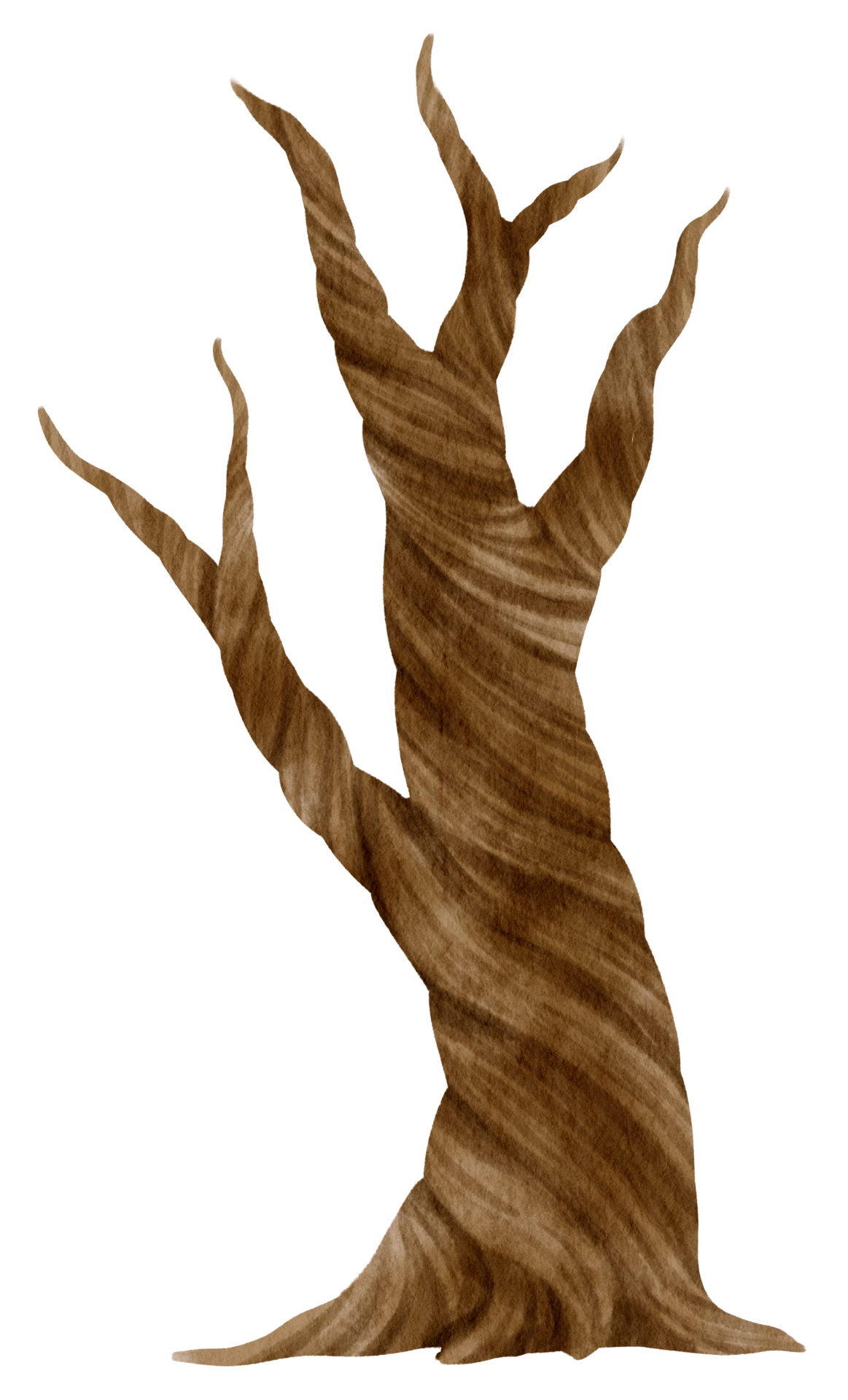 Leafless dead tree dry tree watercolor illustration for Decorative