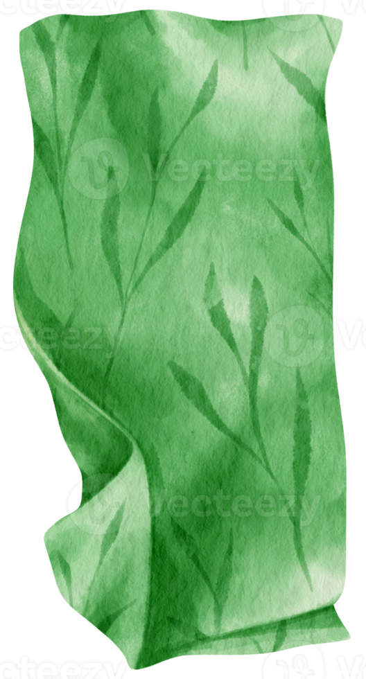 serviette de plage verte et couverture de pique-nique style aquarelle png