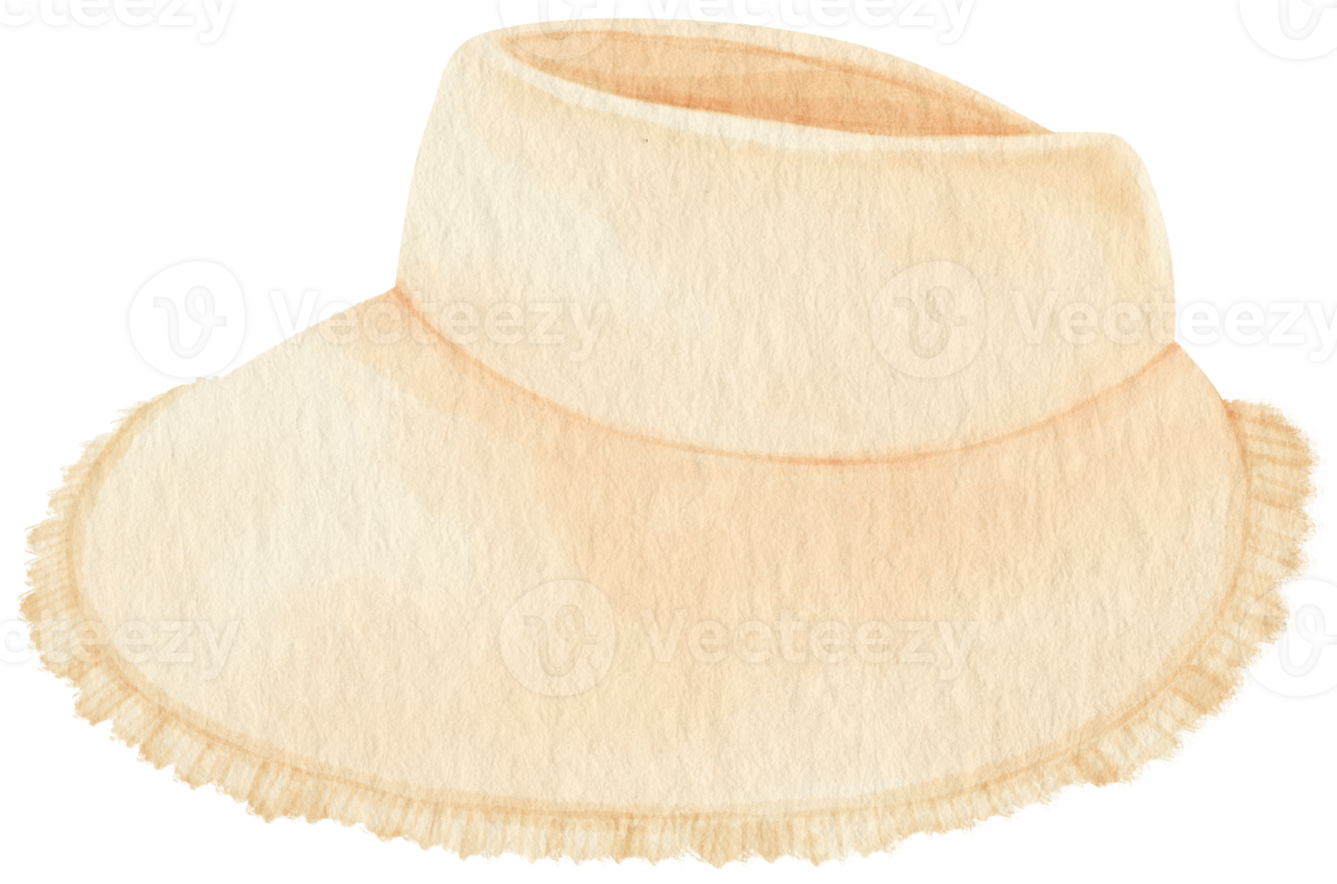 linda ilustración de acuarela de sombrero de paja blanca para elemento decorativo de verano png