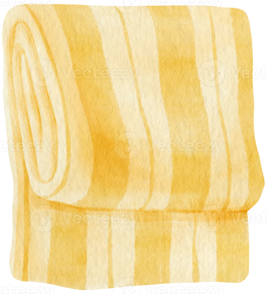 Yellow Stripes Beach towel picnic blanket watercolor style png