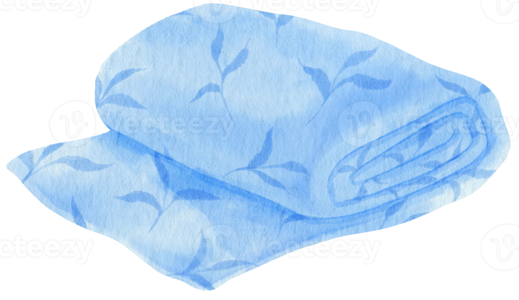 toalla de playa azul y manta de picnic ilustración acuarela png