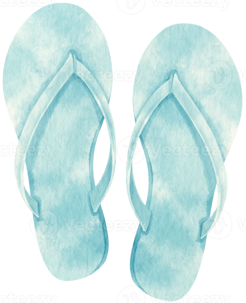 Sandals watercolor illustration for Summer Decorative Element png