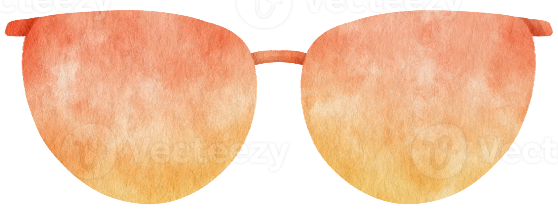 Orange Sunglasses in watercolor Summer fashion item Element png