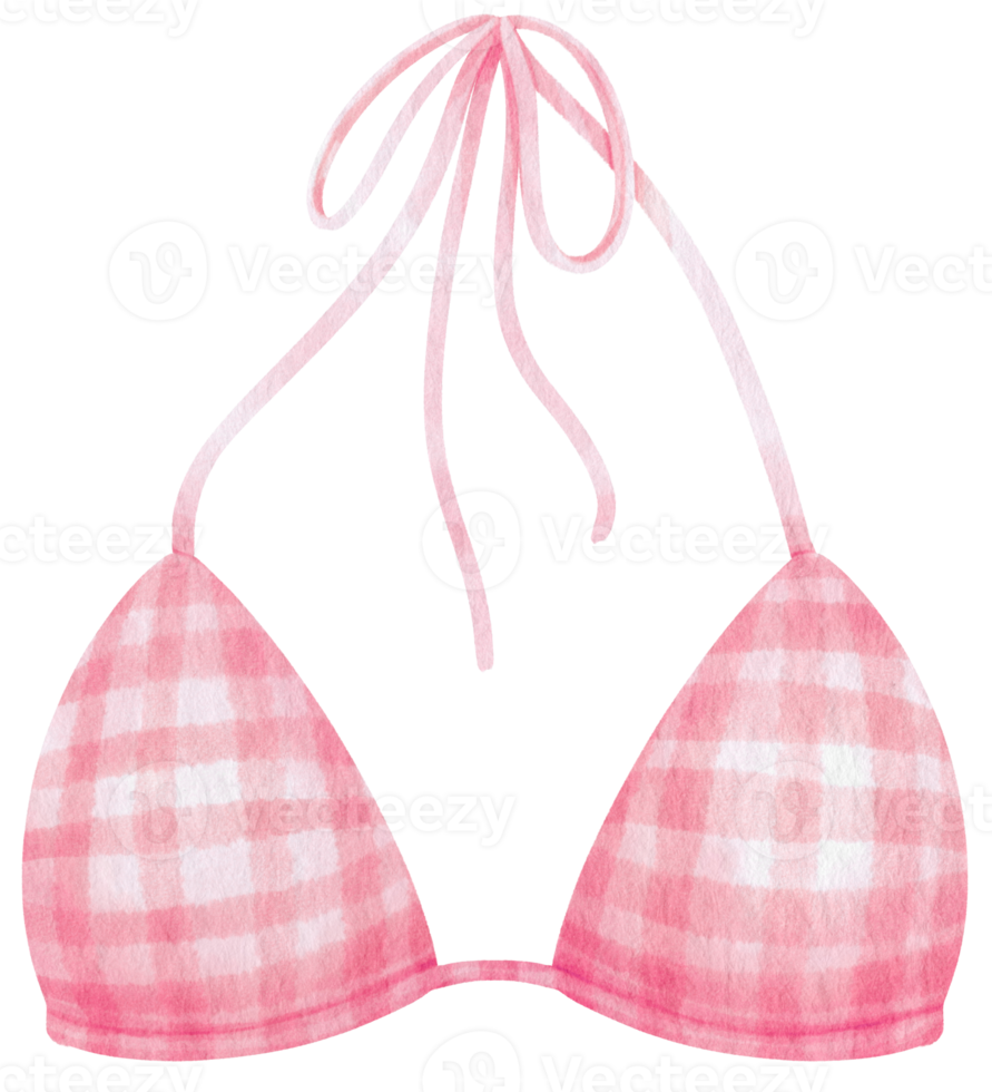 roze geruit patroon bikini badpakken aquarel stijl voor decoratief element png