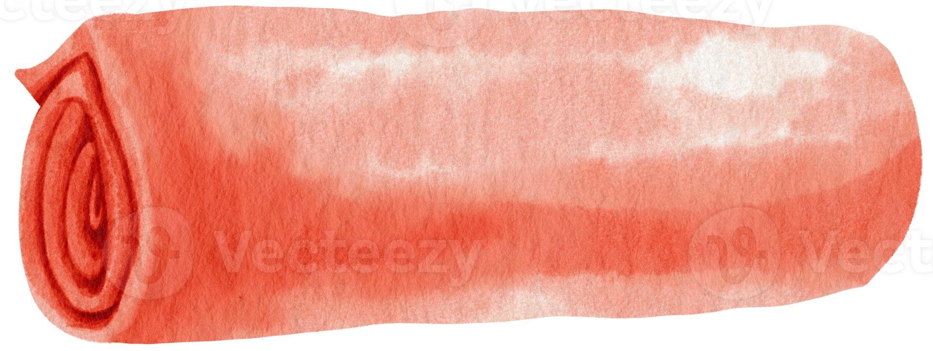 Red beach towel picnic blanket watercolor illustration png