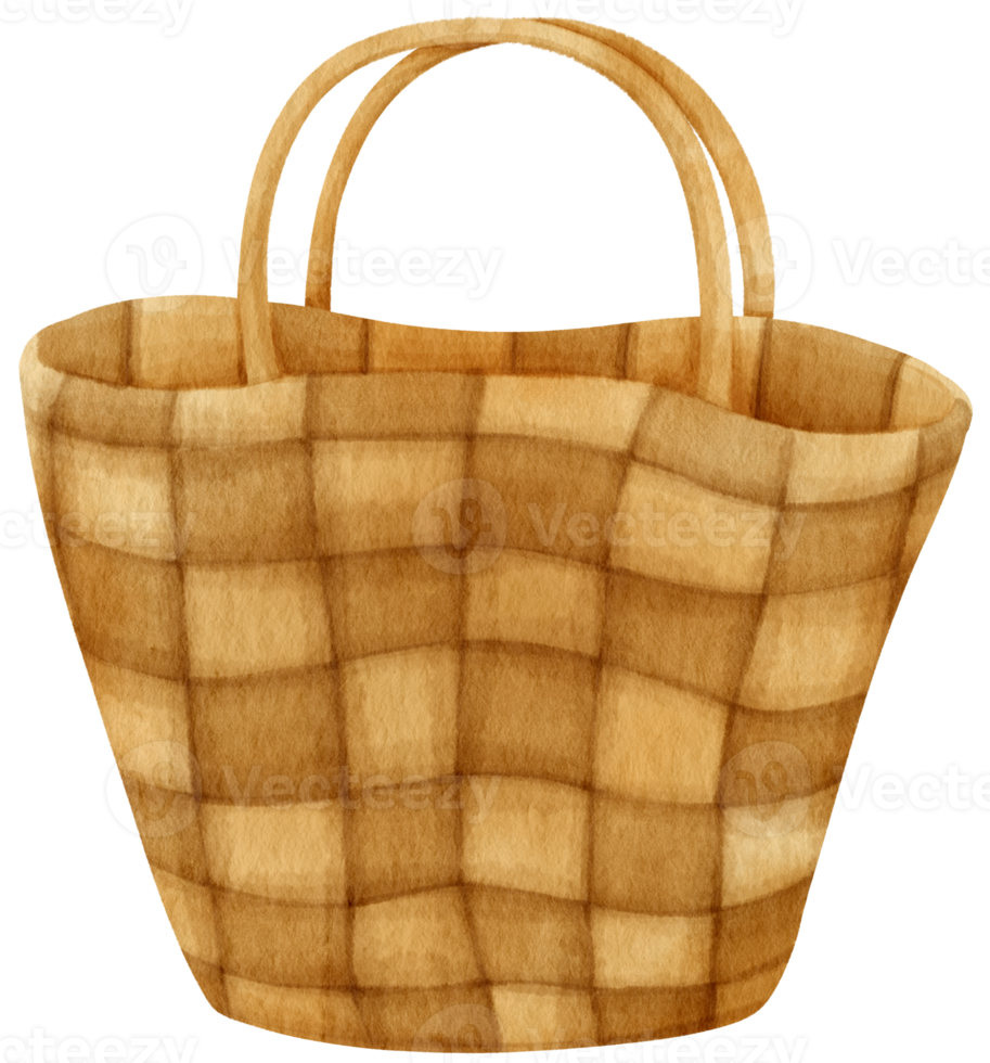 beach bag watercolor illustration for summer decorative element png