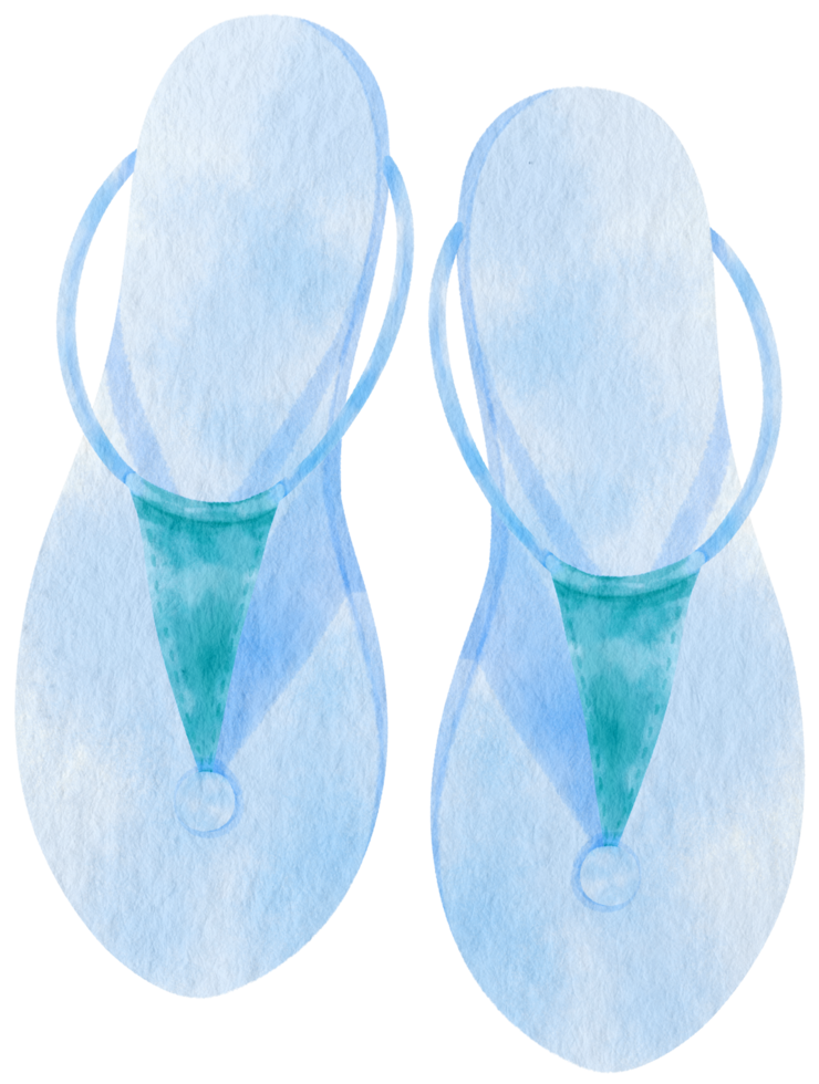 Sandals watercolor illustration for Summer Decorative Element png