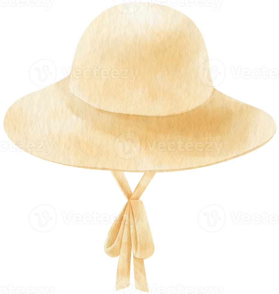 Floppy hat watercolor illustration for summer fashion png