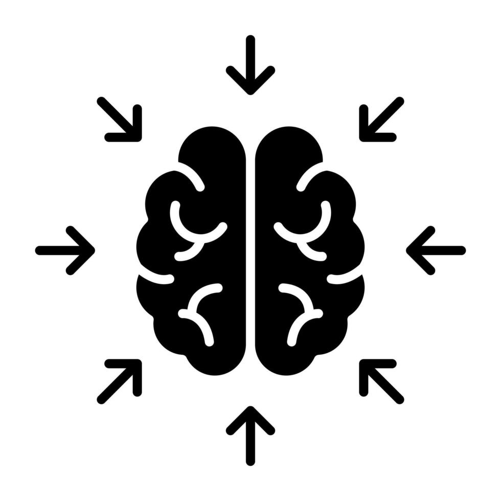 Editable design icon of brain vector