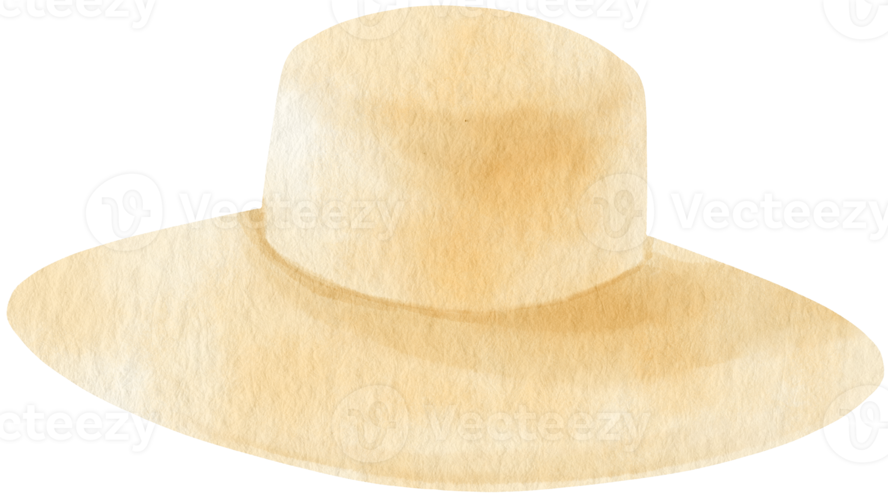 illustrazione dell'acquerello del cappello floscio di paglia per la moda estiva png