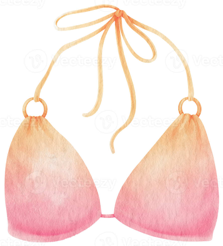 costumi da bagno bikini rosa stile acquerello per elemento decorativo png