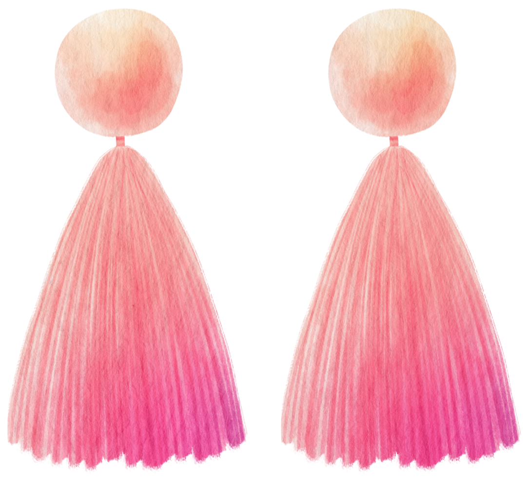 Earrings watercolor illustration png