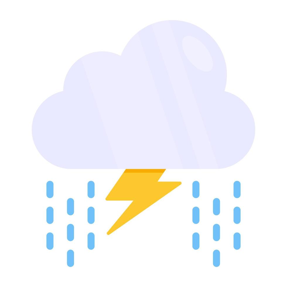 A creative design icon of thunderstorm vector