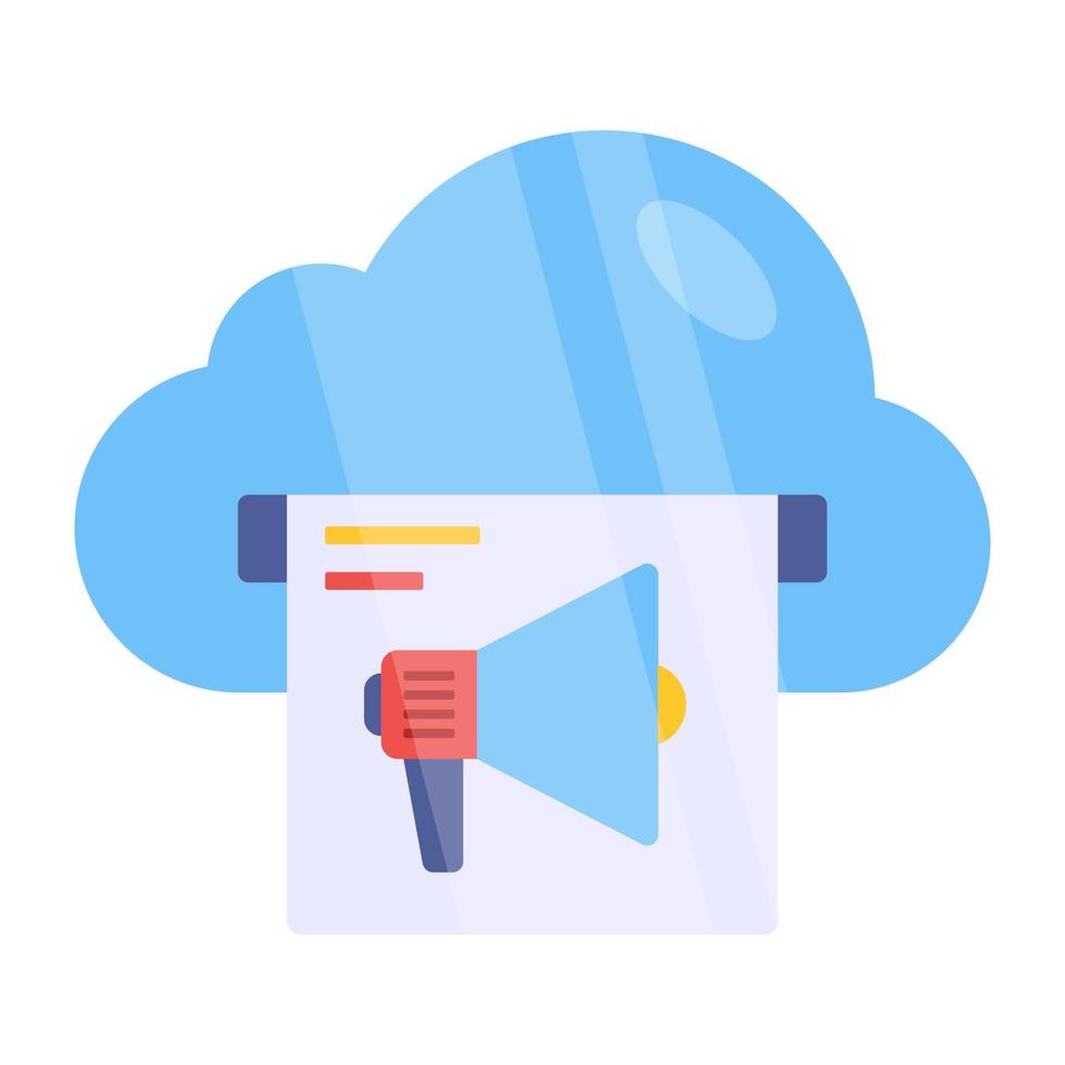 Cloud announcement icon, editable vector