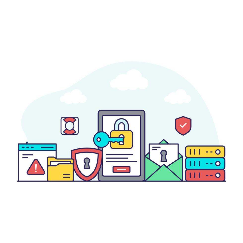 Trendy vector design of mobile security