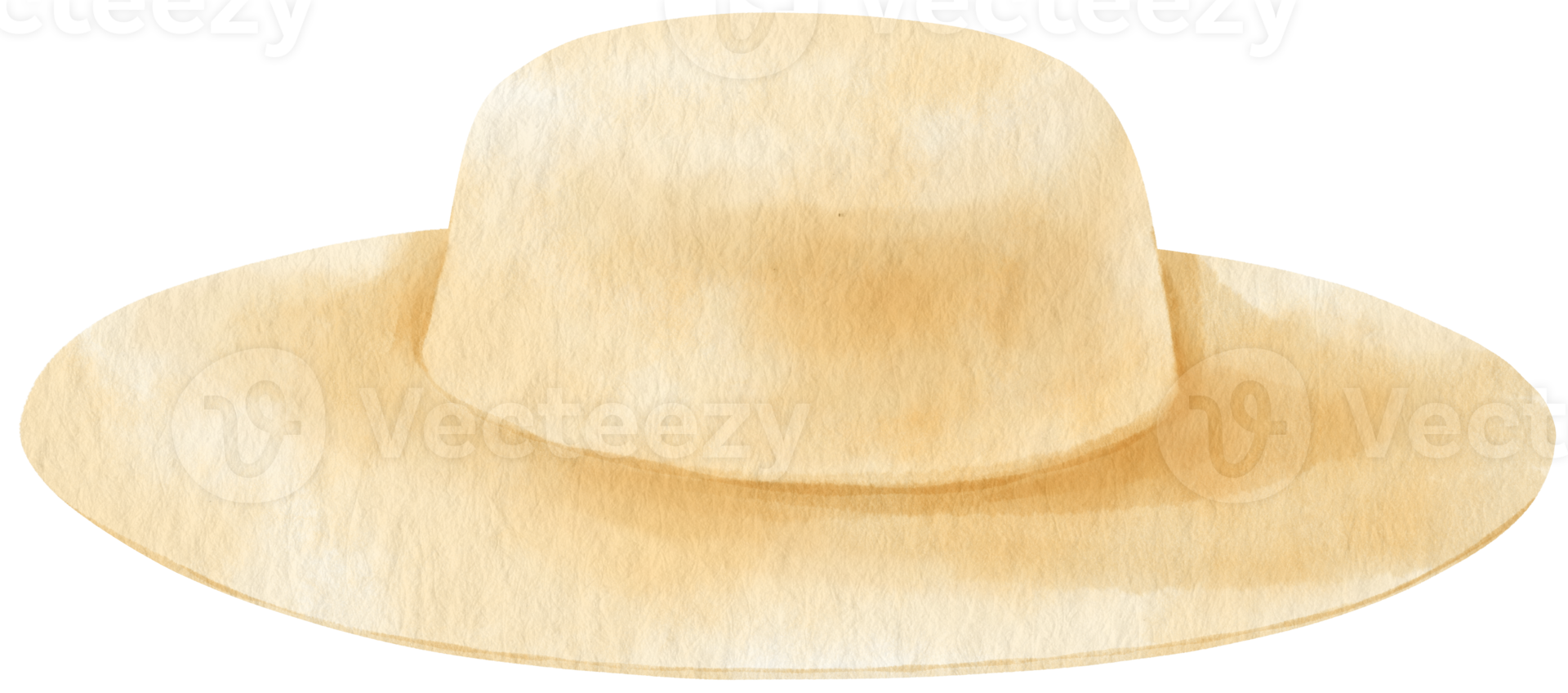 schattig stro boater hat aquarel stijl mode-element png