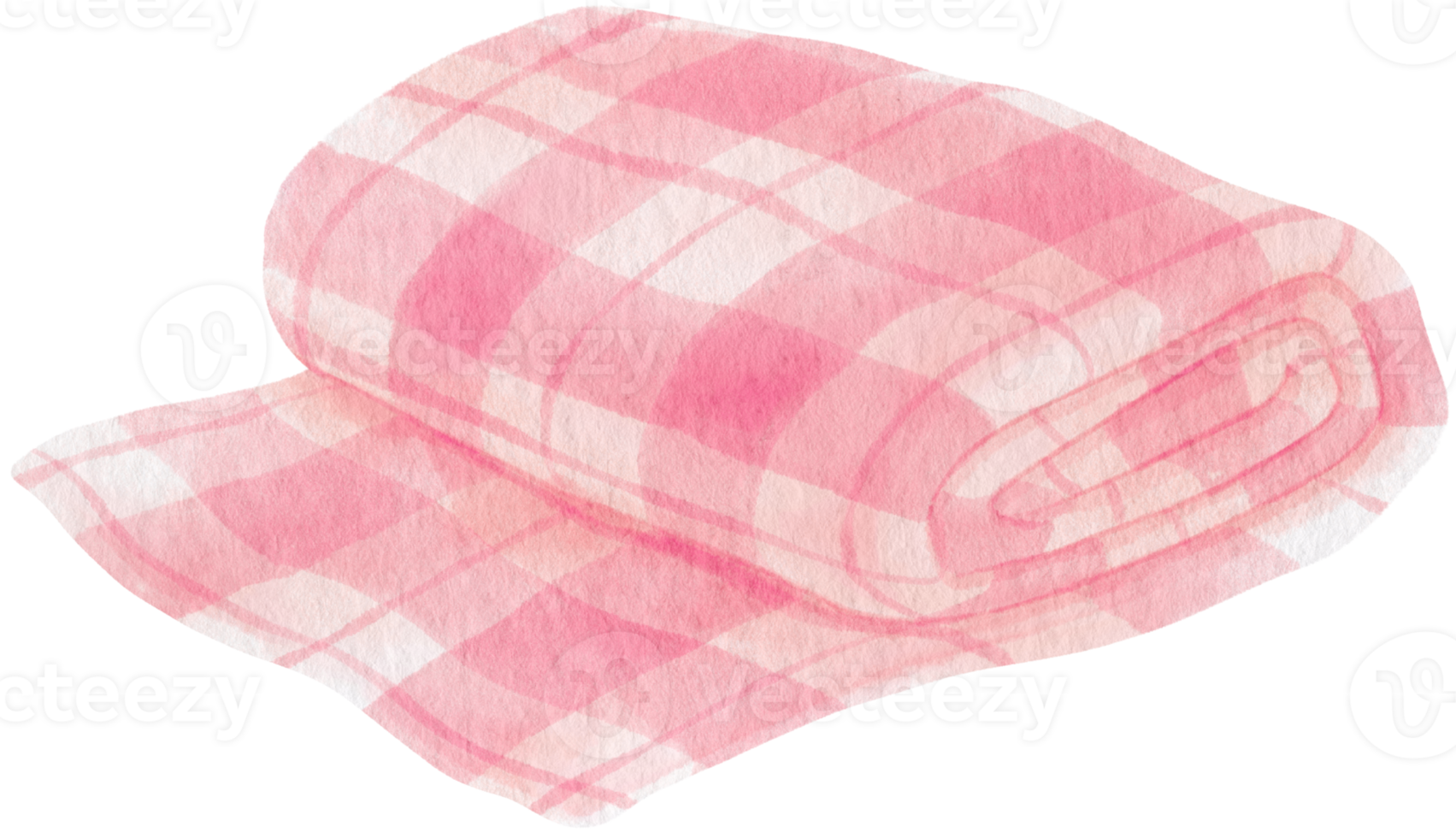 Checkered pattern Beach towel picnic blanket in watercolor png