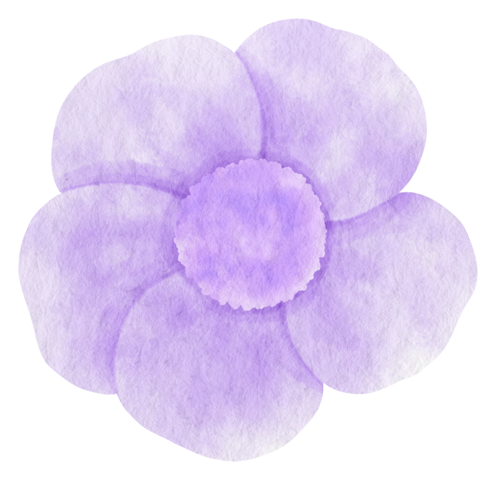 Purple flower watercolor painted for Decorative Element png