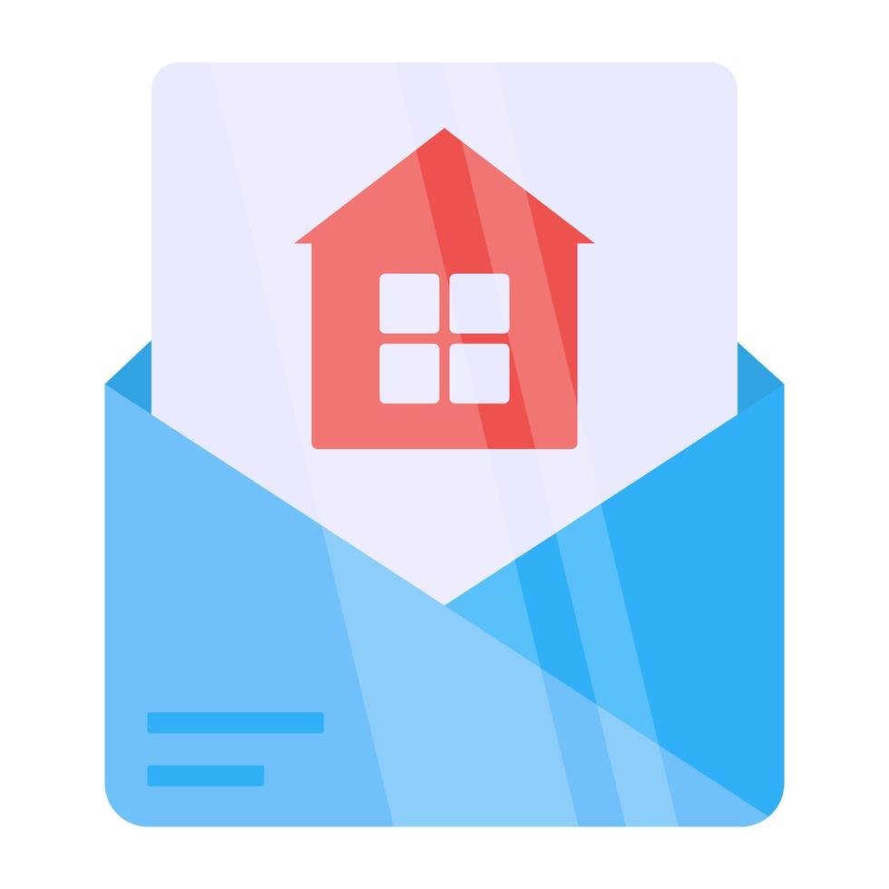 icono de diseño plano de correo de propiedad vector