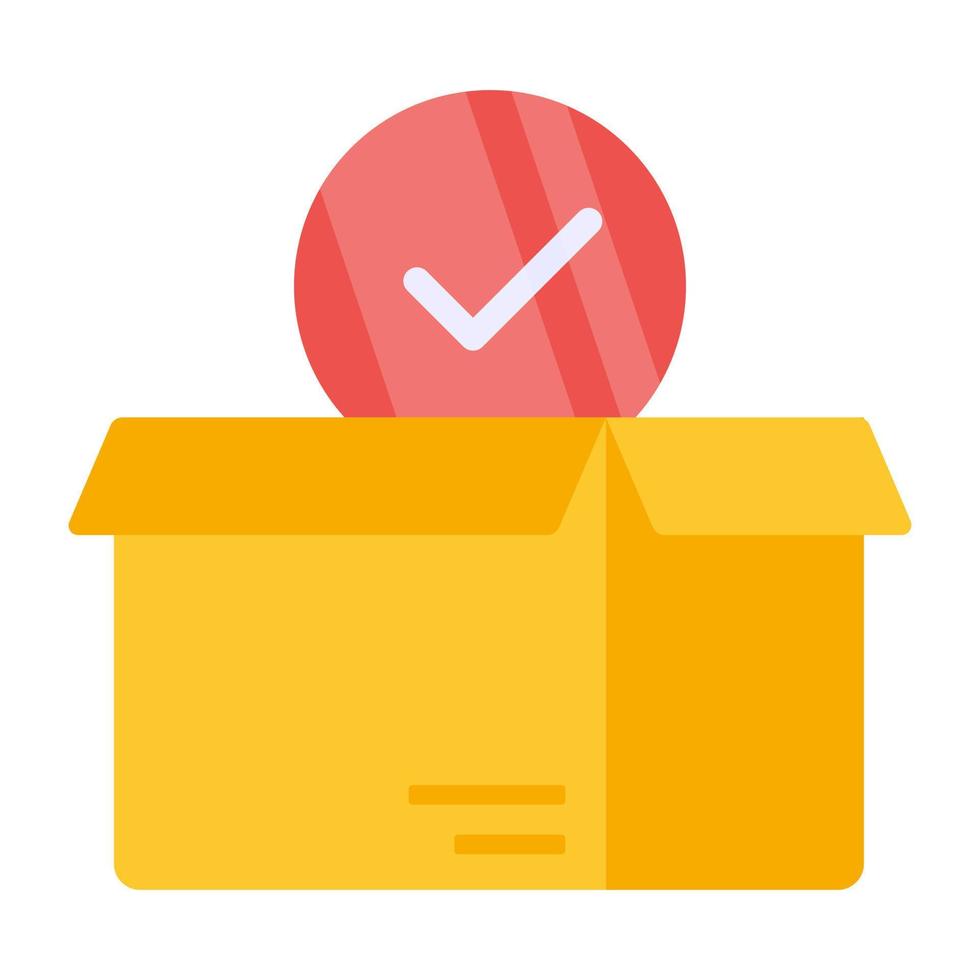 An editable design icon of verified parcel vector