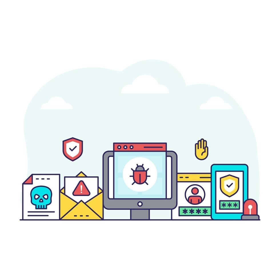 Editable design illustration of web bug vector
