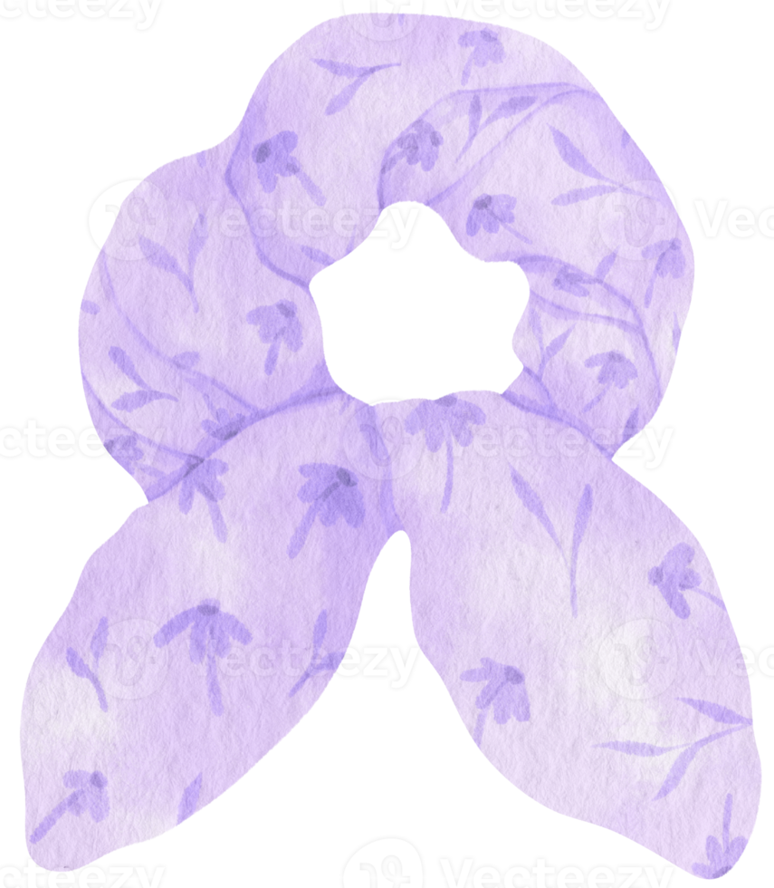 illustrazione scrunchy di flora viola per elemento decorativo di moda png