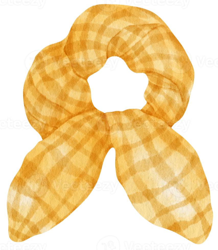 ilustração scrunchy padrão xadrez para elemento decorativo de moda png