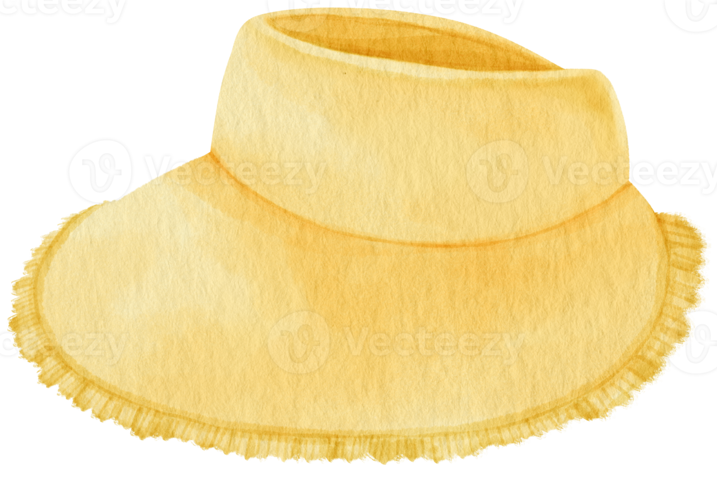 Cute Yellow Hat watercolor illustration for Summer Decorative Element png