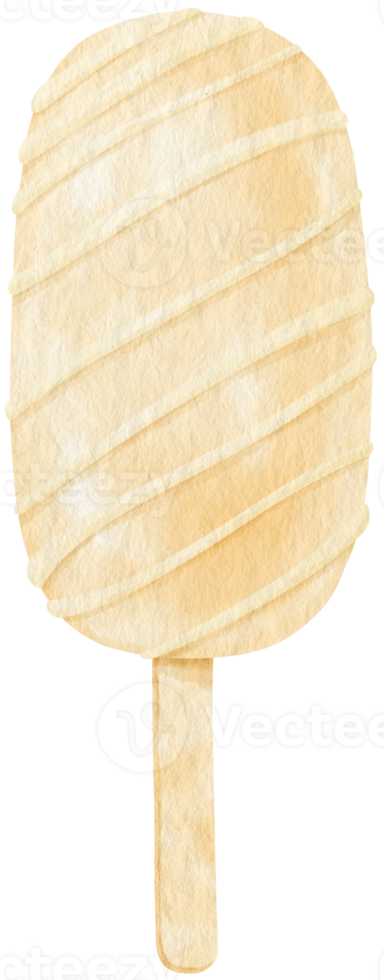 ilustración de acuarela de helado de chocolate blanco para elemento decorativo de verano png