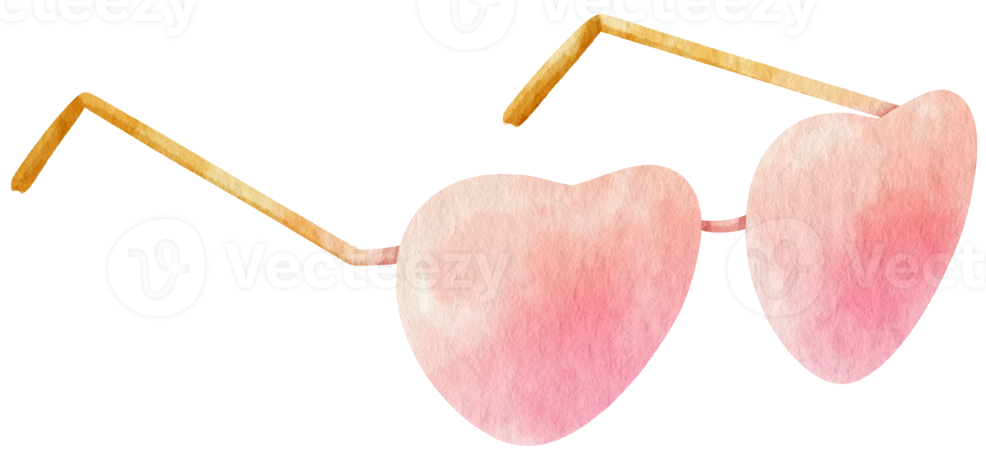 illustrazione dell'acquerello di occhiali da sole rosa a forma di cuore carino per elemento decorativo estivo png