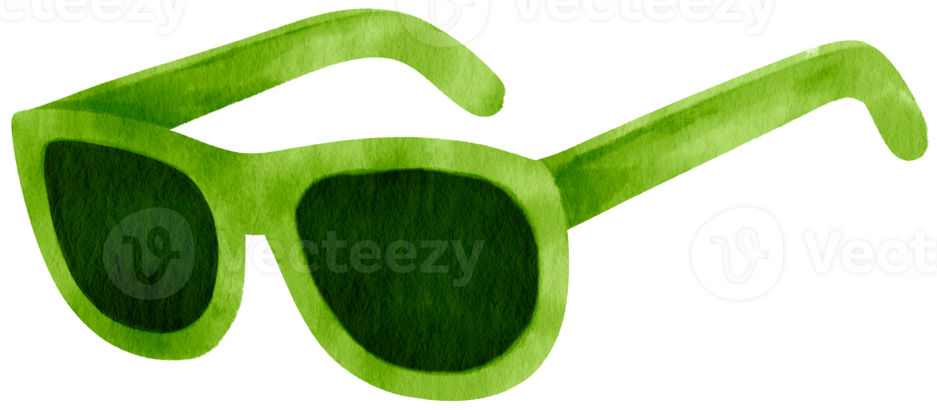 Green Sunglasses watercolor illustration for Summer Decorative Element