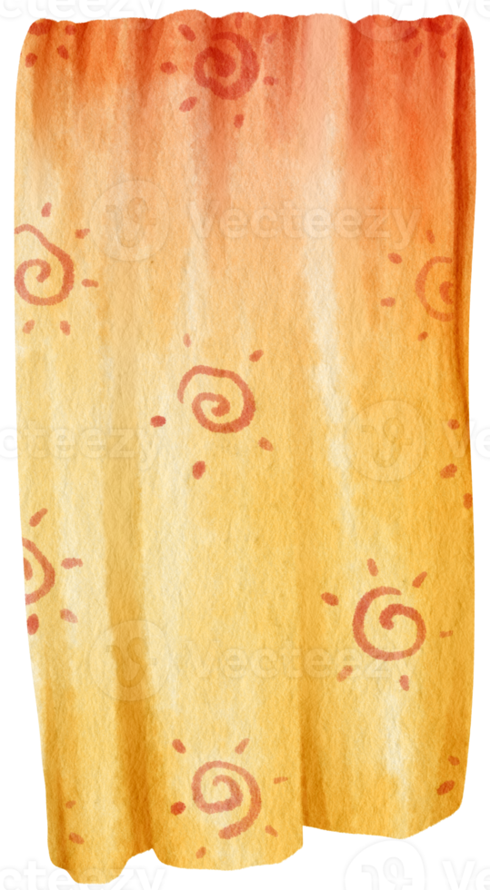 yellow beach towel picnic blanket watercolor illustration png