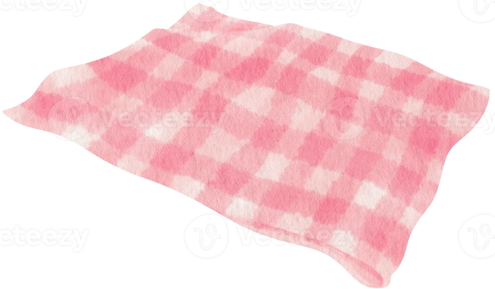 Checkered pattern Beach towel picnic blanket in watercolor png