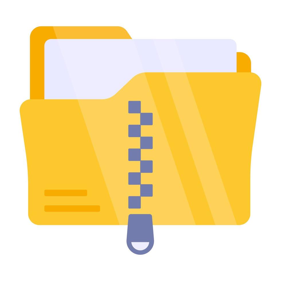 Zip folder icon, editable vector