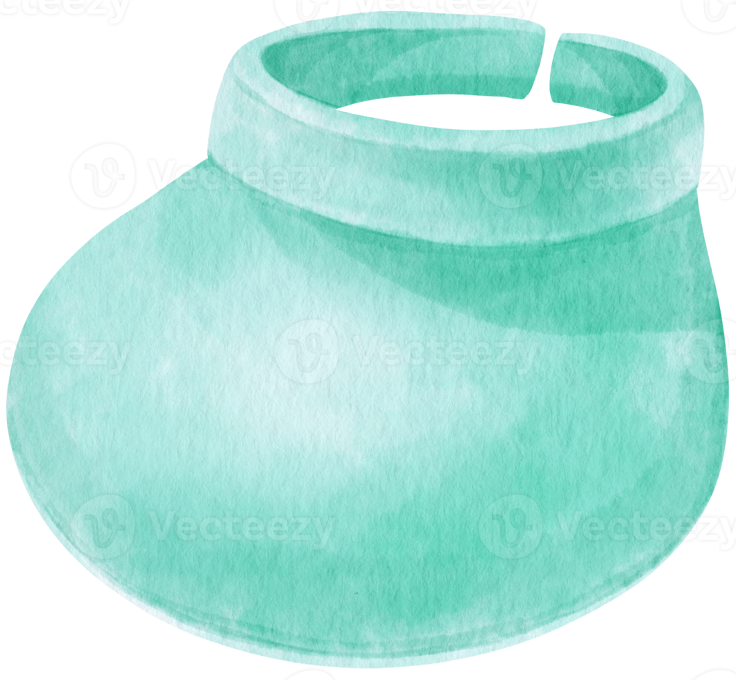 Cute Green Hat watercolor illustration for Summer Decorative Element png