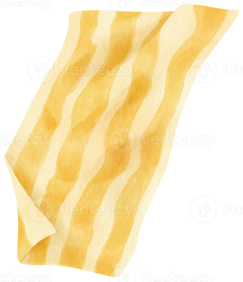 Yellow Stripes Beach towel picnic blanket watercolor style png
