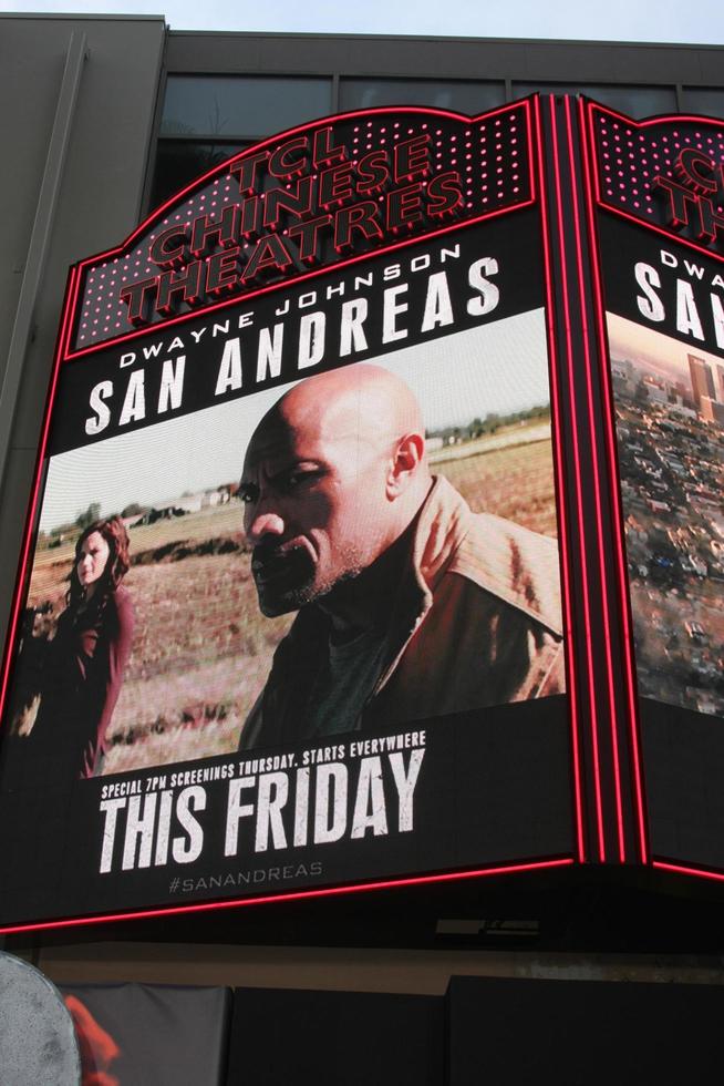 LOS ANGELES, MAY 26 - TCL Chinese Theater Marquee for San Andreas at the San Andreas World Premiere at the TCL Chinese Theater IMAX on May 26, 2015 in Los Angeles, CA photo